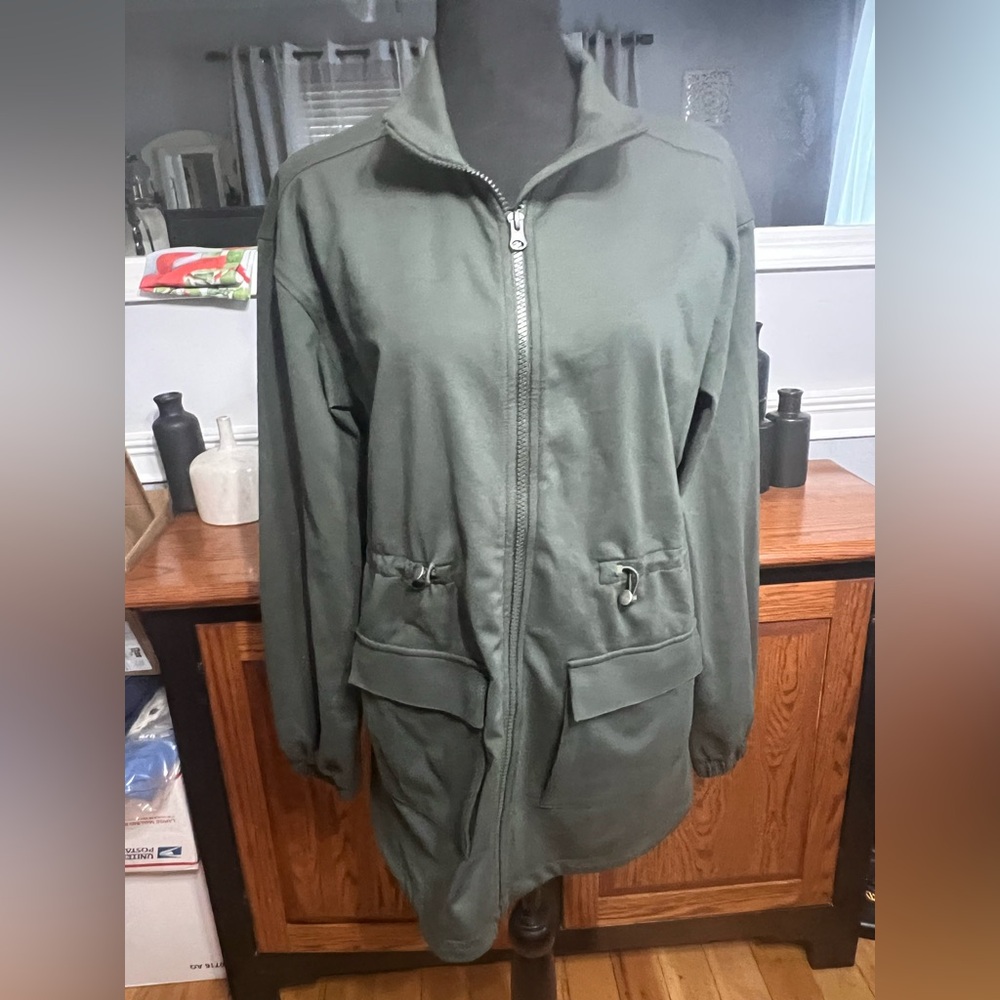 Rachel Zoe Olive Green Women's Zip-up Spring/Fall Jacket